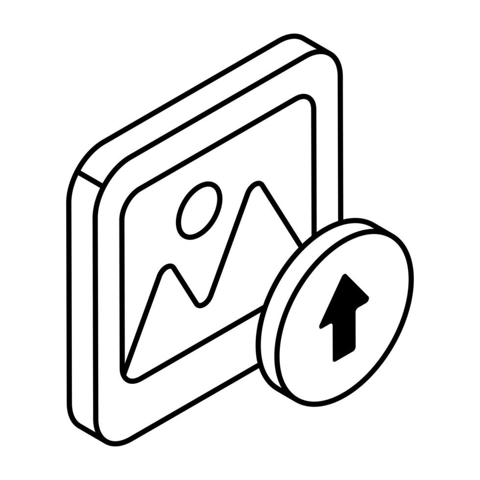 Photo upload icon, editable vector