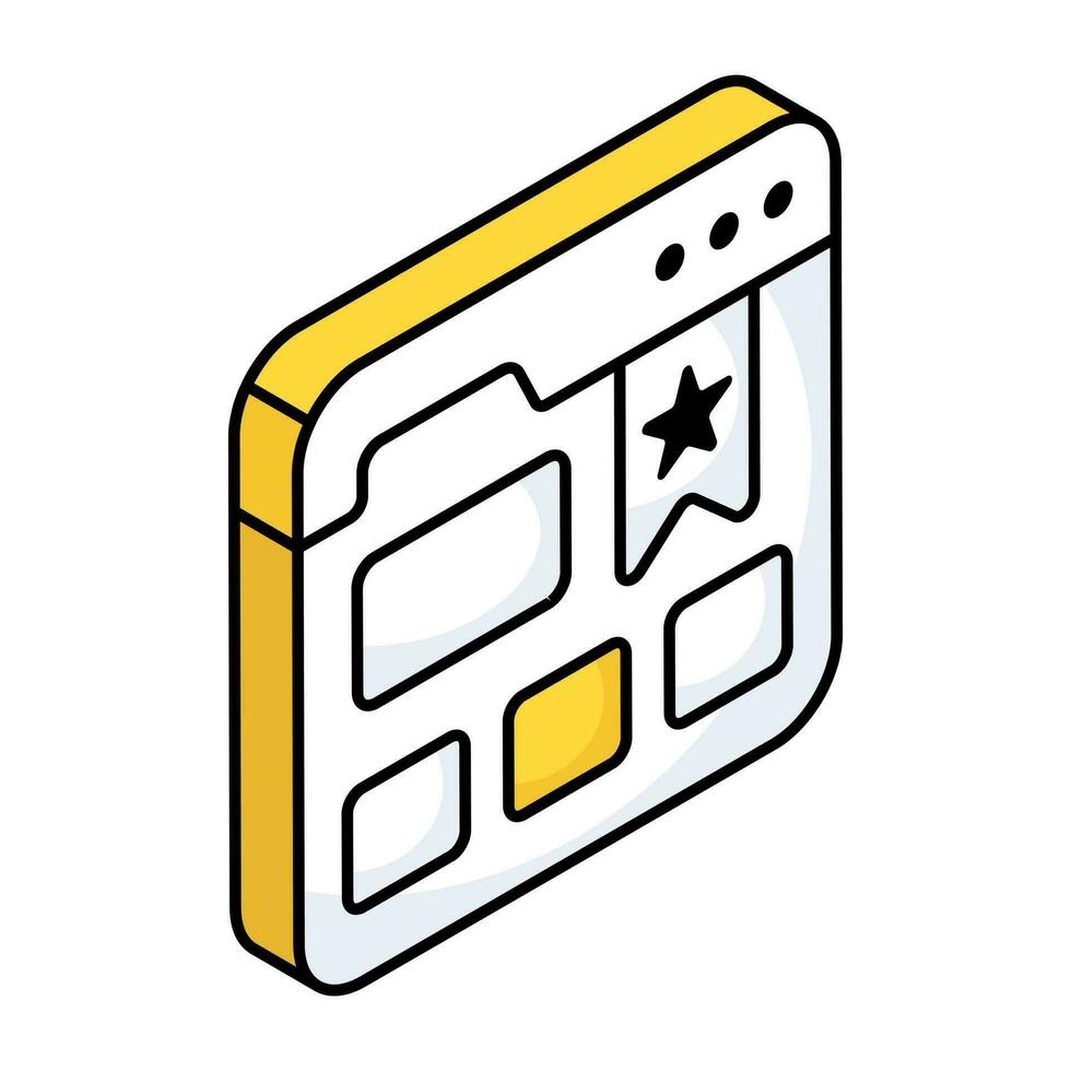 A creative design icon of bookmark website vector