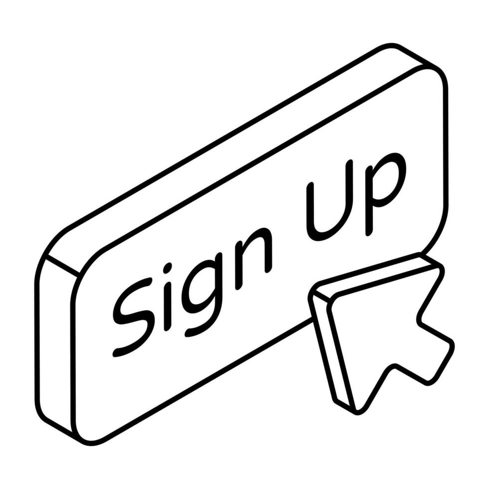 Trendy vector design of sign up