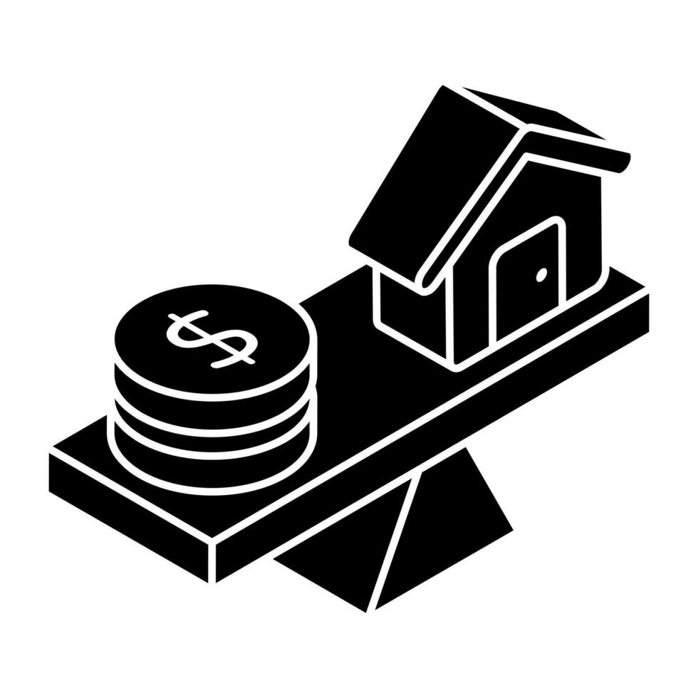 An icon design of house vs money vector