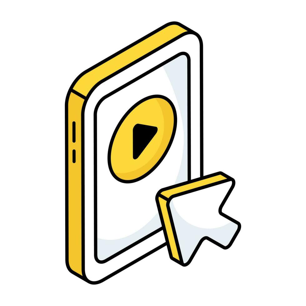 An icon design of mobile video vector