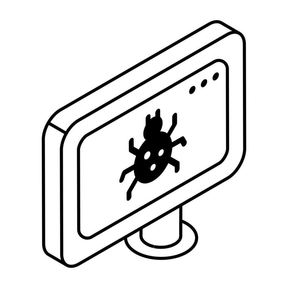 A linear design icon of web bug vector