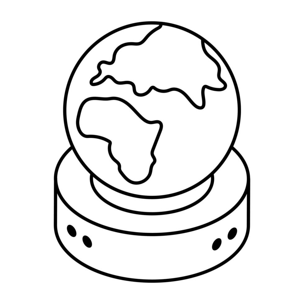 A linear icon design of global database vector
