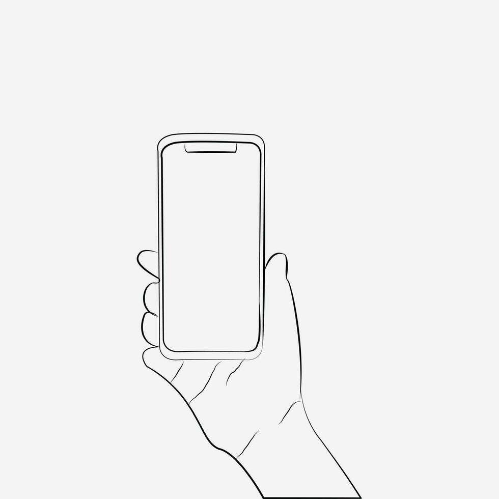 mano con teléfono vector ilustración