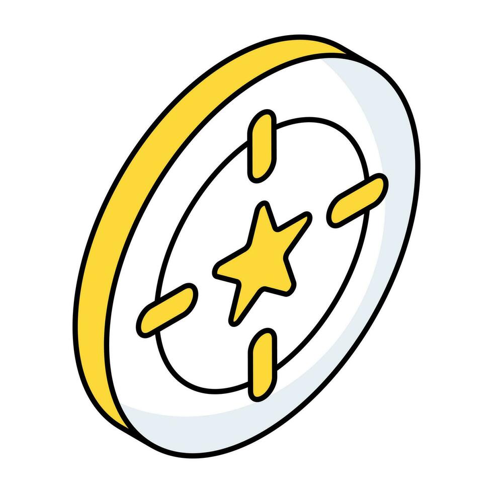 Star icon, flat editable vector