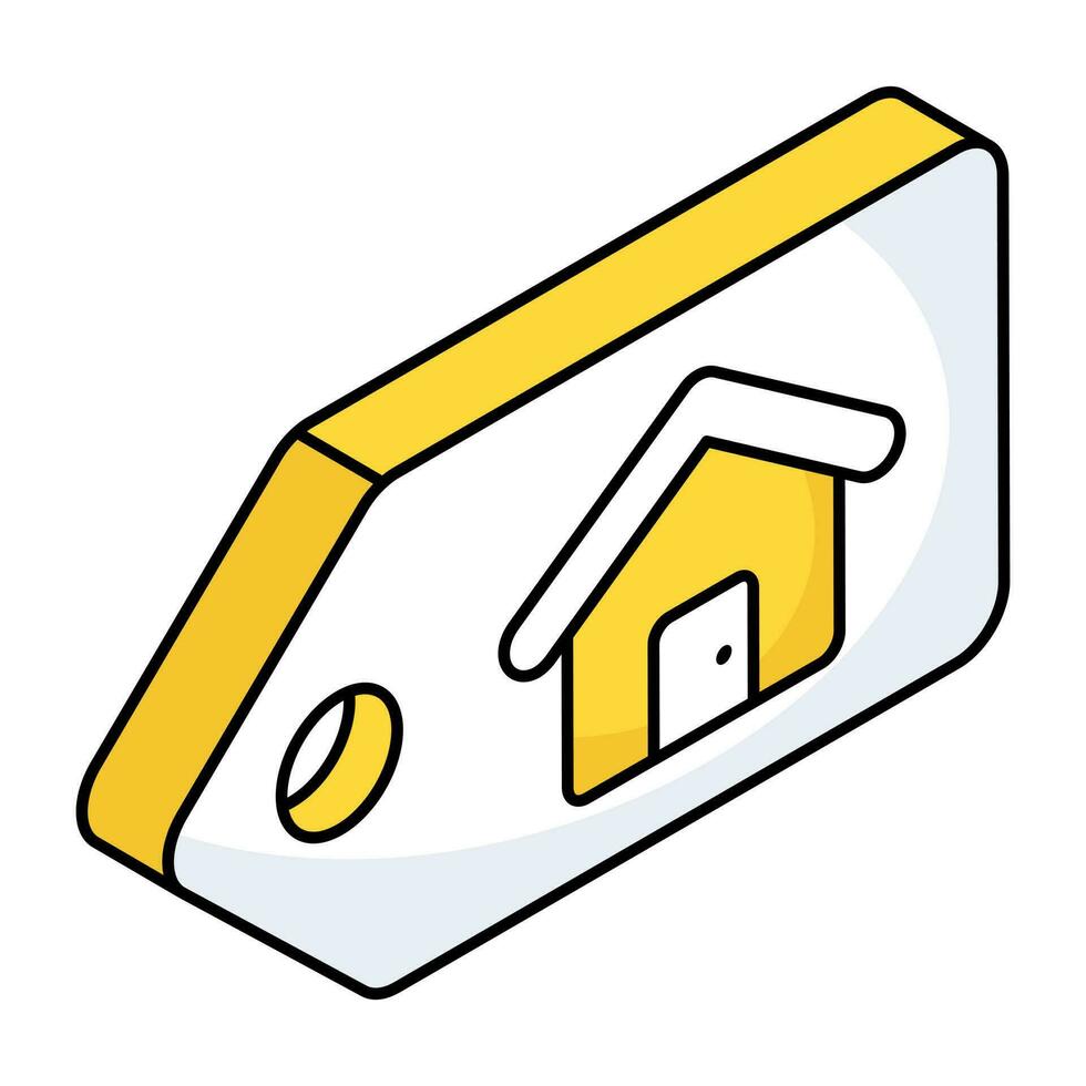 A creative design icon of home tag vector