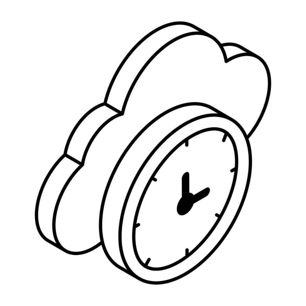 Unique design icon of cloud timer vector