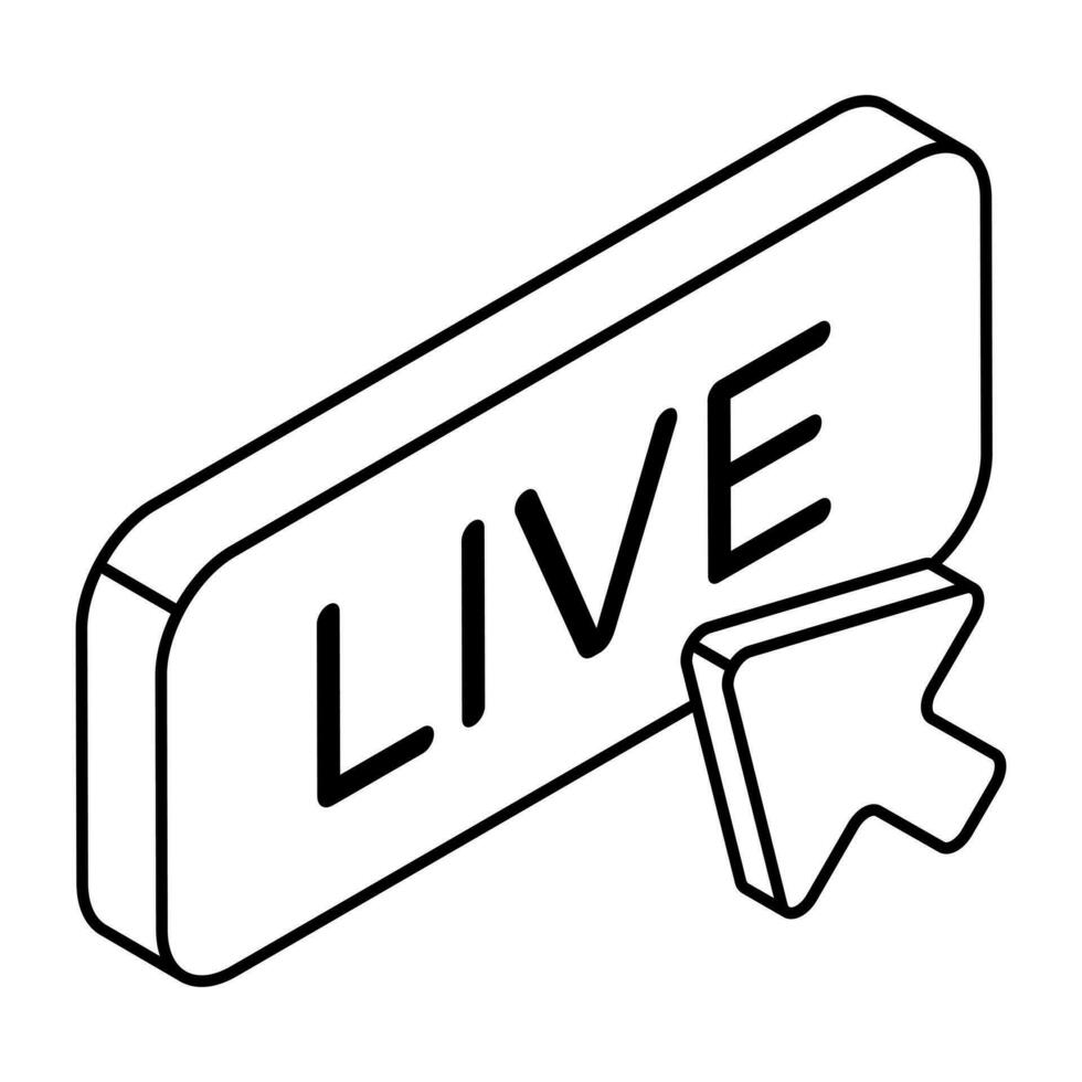 Live sign icon available for instant download vector