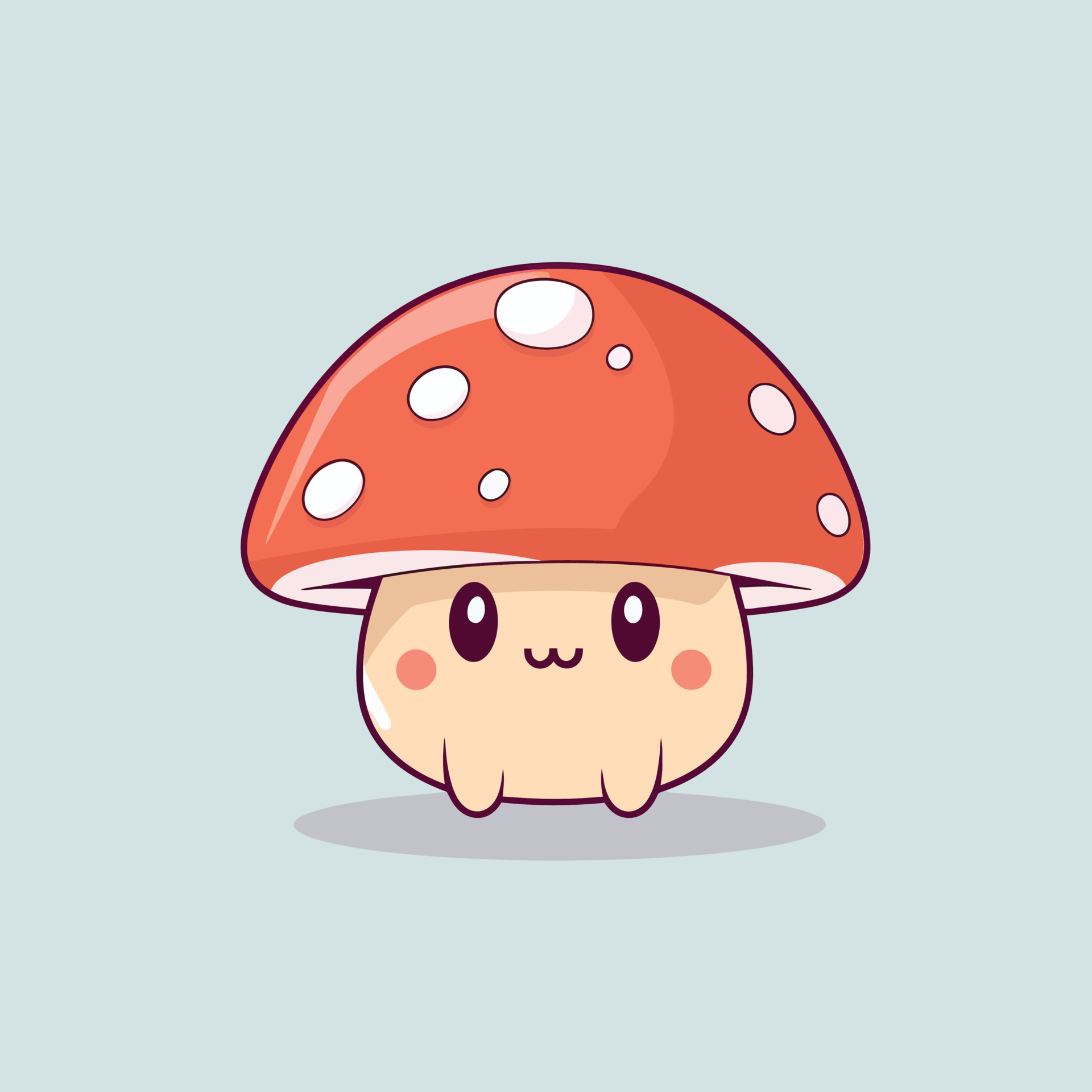 Cute kawaii mushroom chibi mascot vector cartoon style 23506852