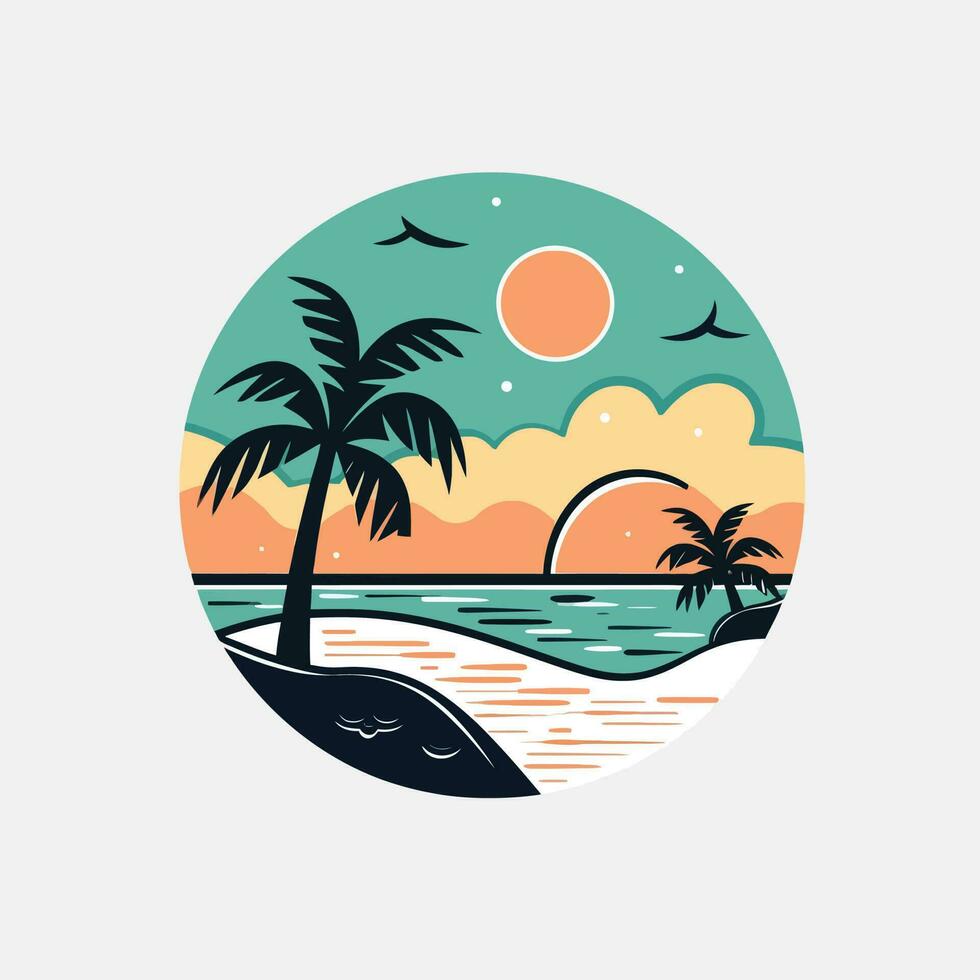 conjunto de mar bohordo plano escenas vector ilustración diseño