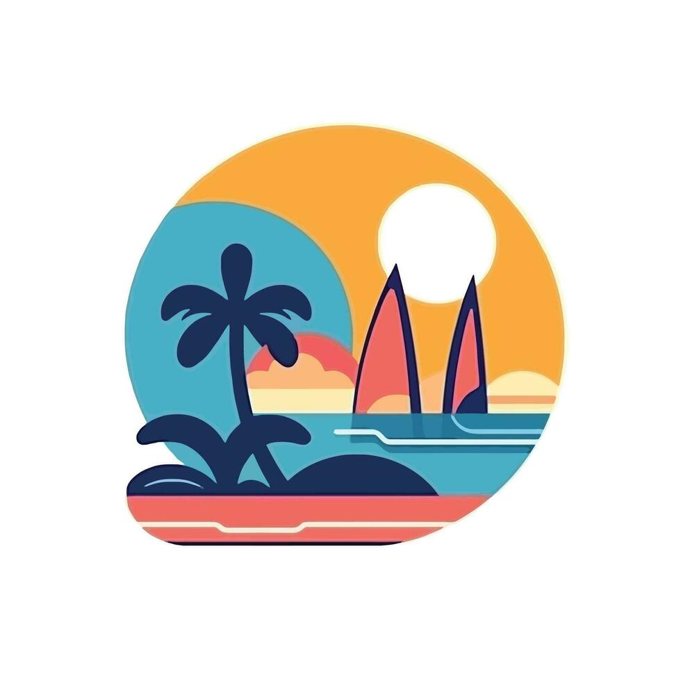 conjunto de mar bohordo plano escenas vector ilustración diseño