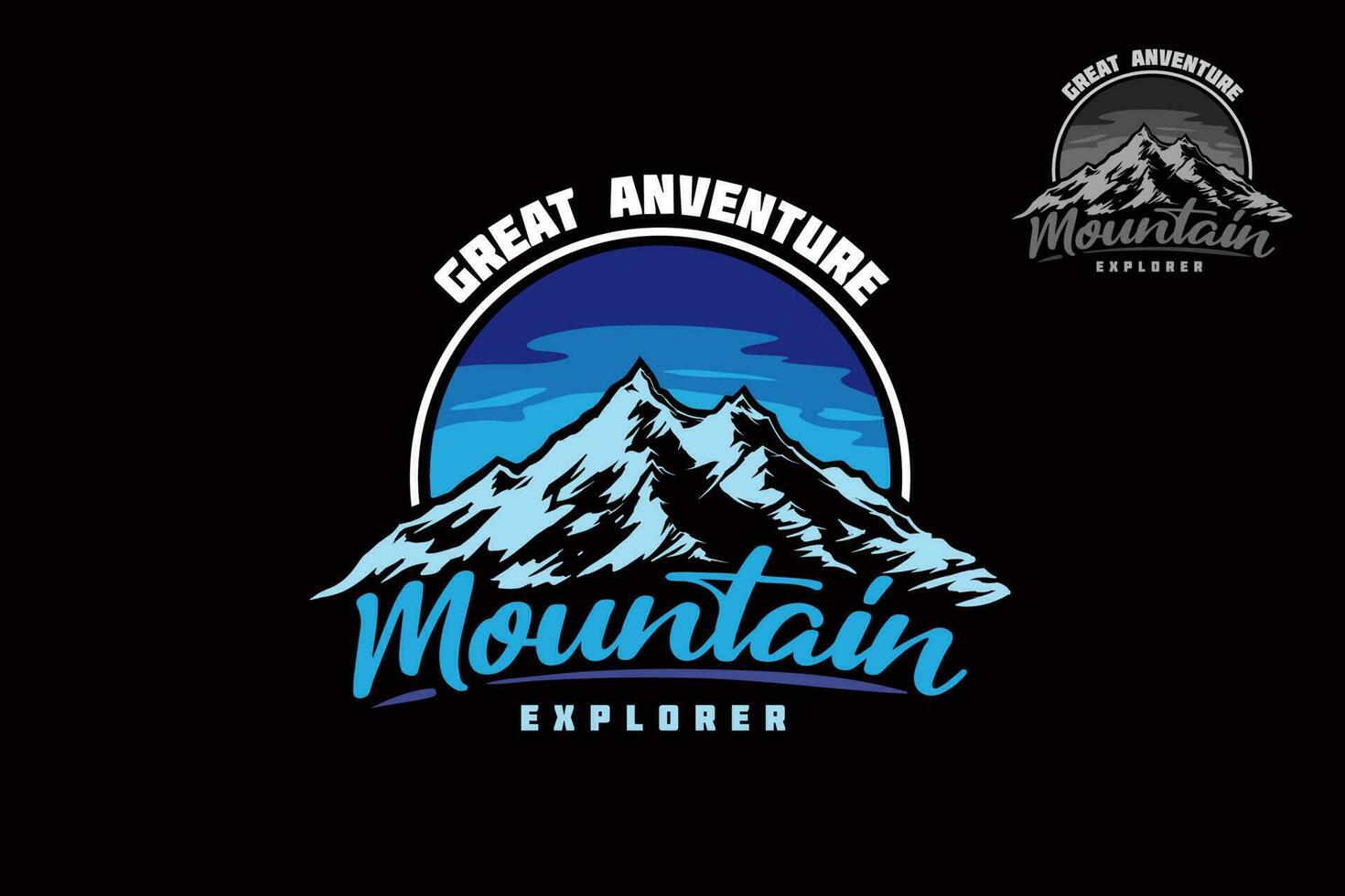 Mountain Explorer Vector Logo Template. The main symbol of the logo is two mountains, this logo symbolizes a nature, peace, and calm, this logo also look modern, sporty, simple and young.