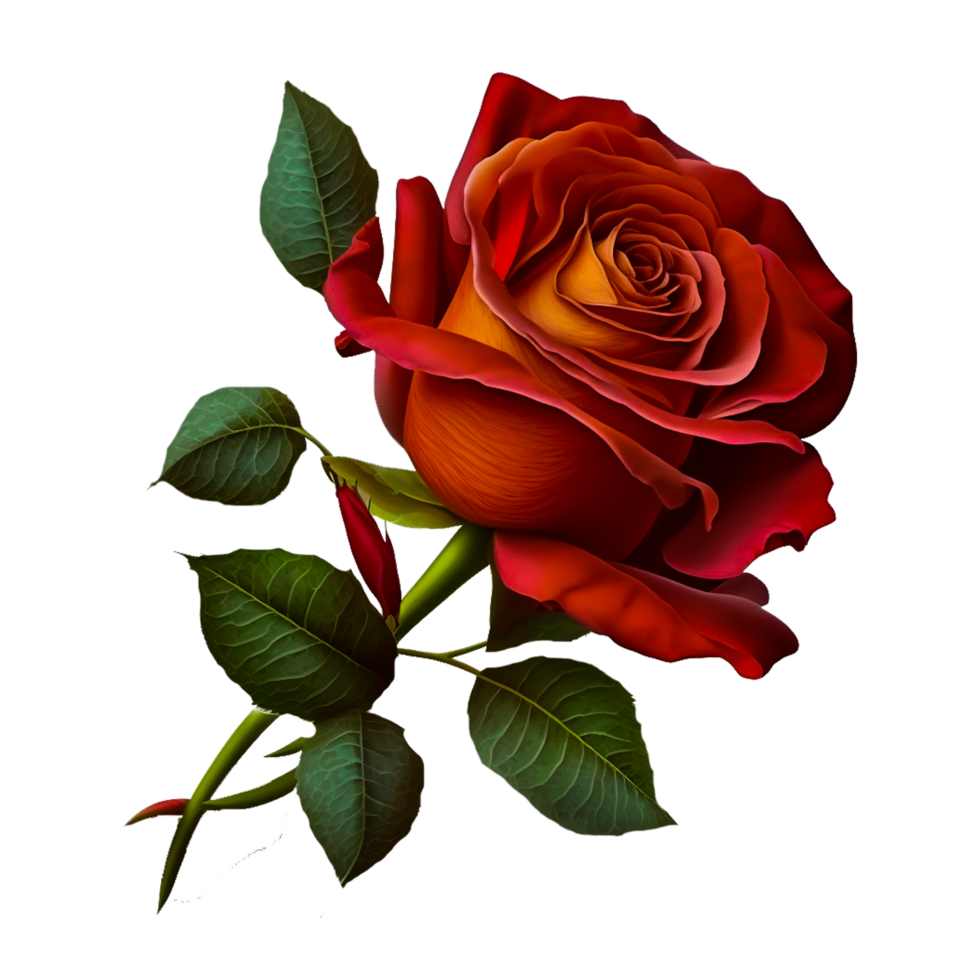 painted red rose png