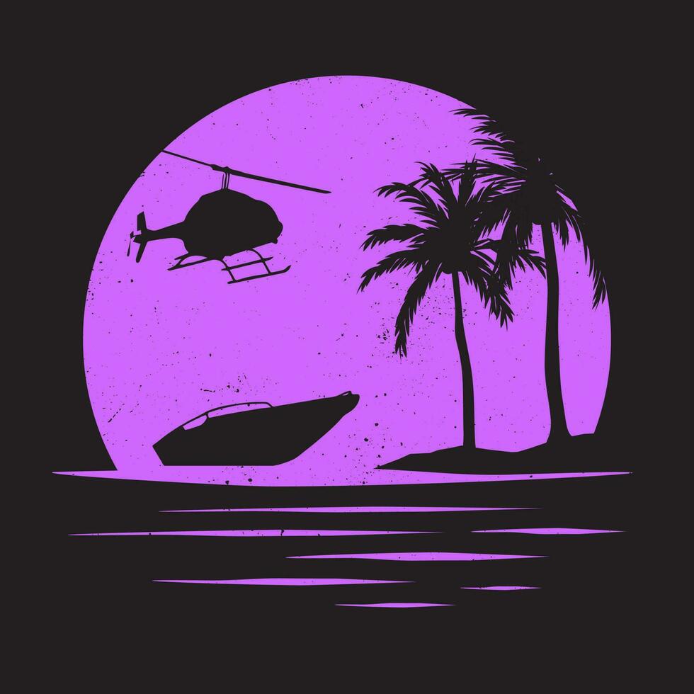 Miami Florida playa camiseta impresión gráfico vector