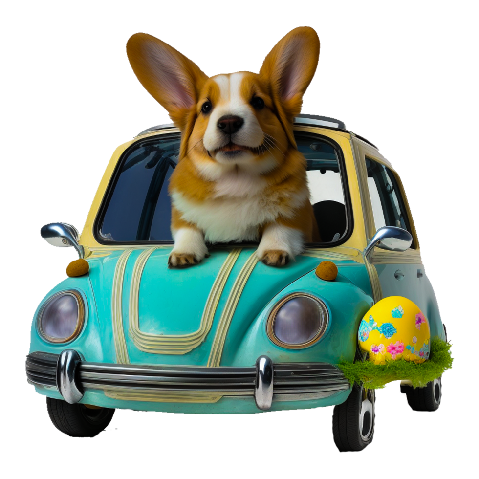 cachorro no carro png