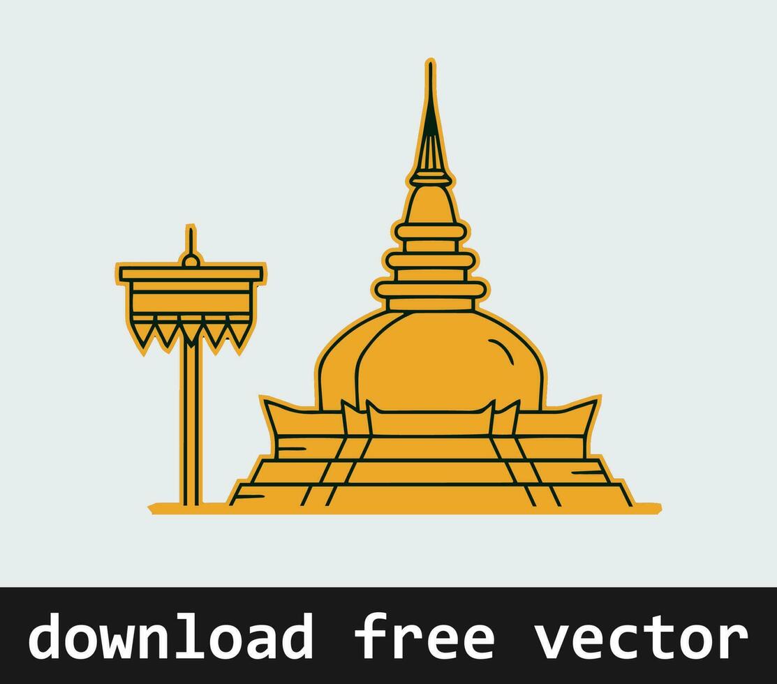 doi suthep temple outline vector art free download