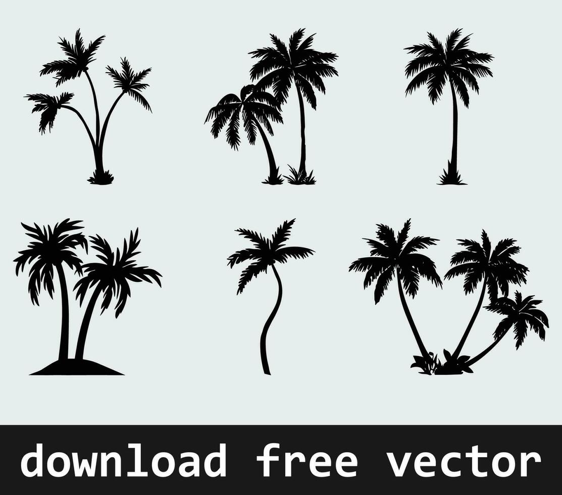 palm trees silhouette free vector