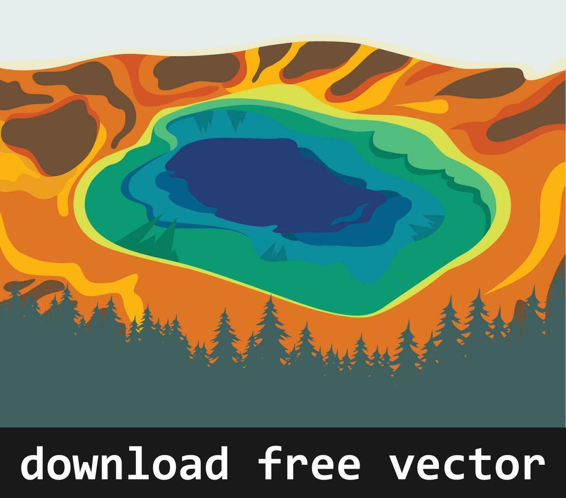 Yellowstone nacional parque vector Arte gratis descargar