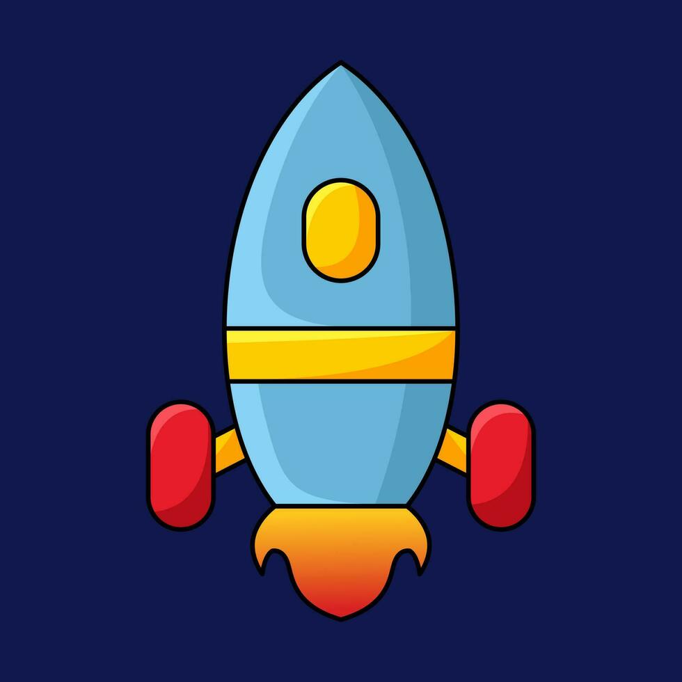 Space rocket cartoon kobject illustration vector