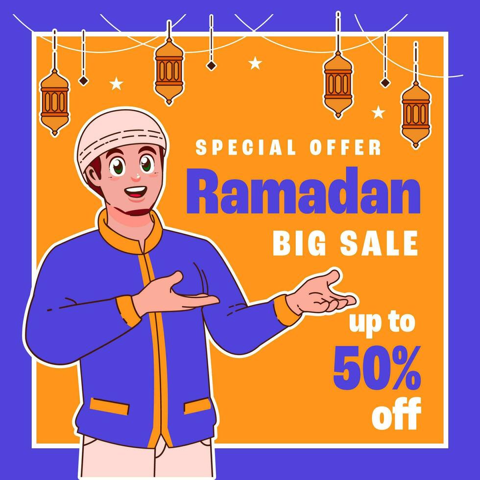 ramadan sale social media post vector