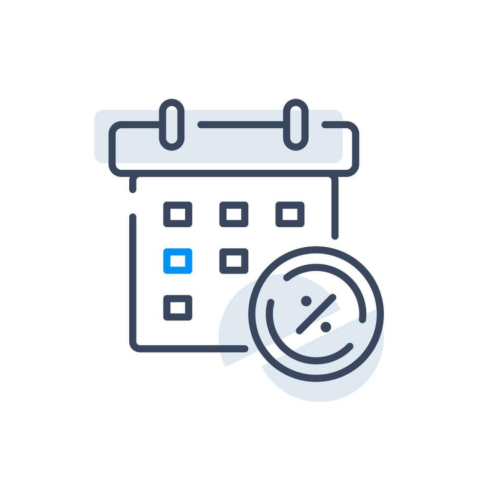 financial calendar,Payment schedule with money flat line icon vector