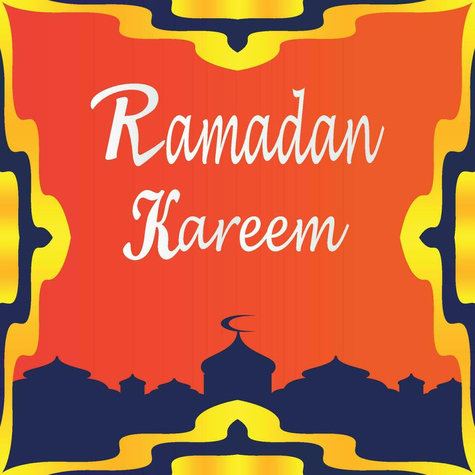 Ramadan Kareem poster background vector illustration design Greeting Card. Social Media post template Ramadhan Mubarak. Happy  Holy Ramadan. Month of fasting for Muslims