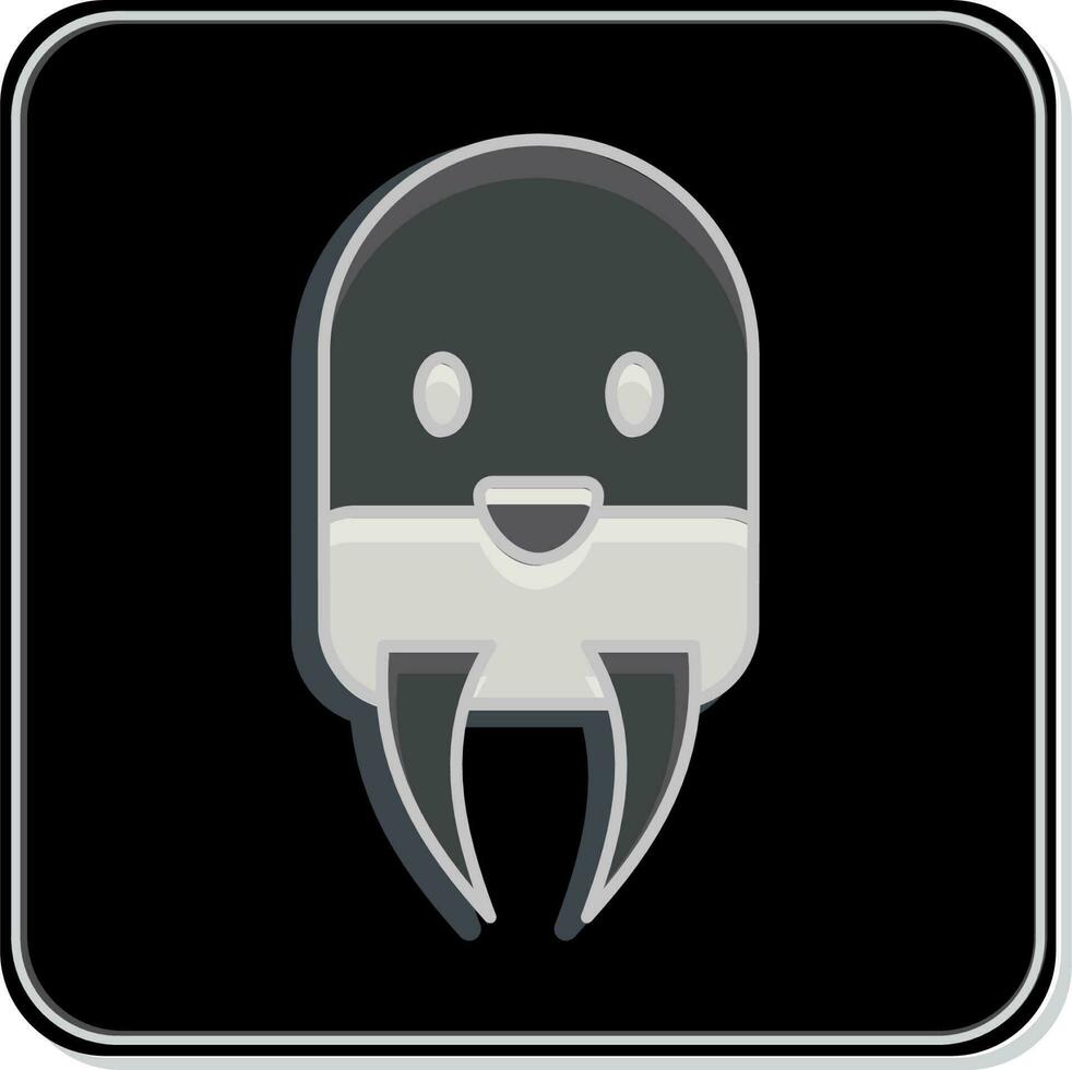 Icon Wairus. related to Animal Head symbol. simple design editable. simple illustration vector