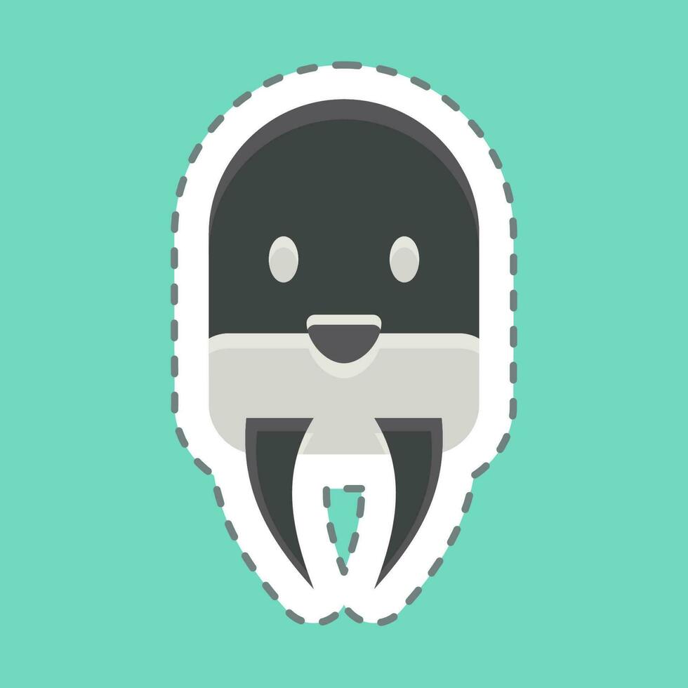 Icon Wairus. related to Animal Head symbol. simple design editable. simple illustration vector