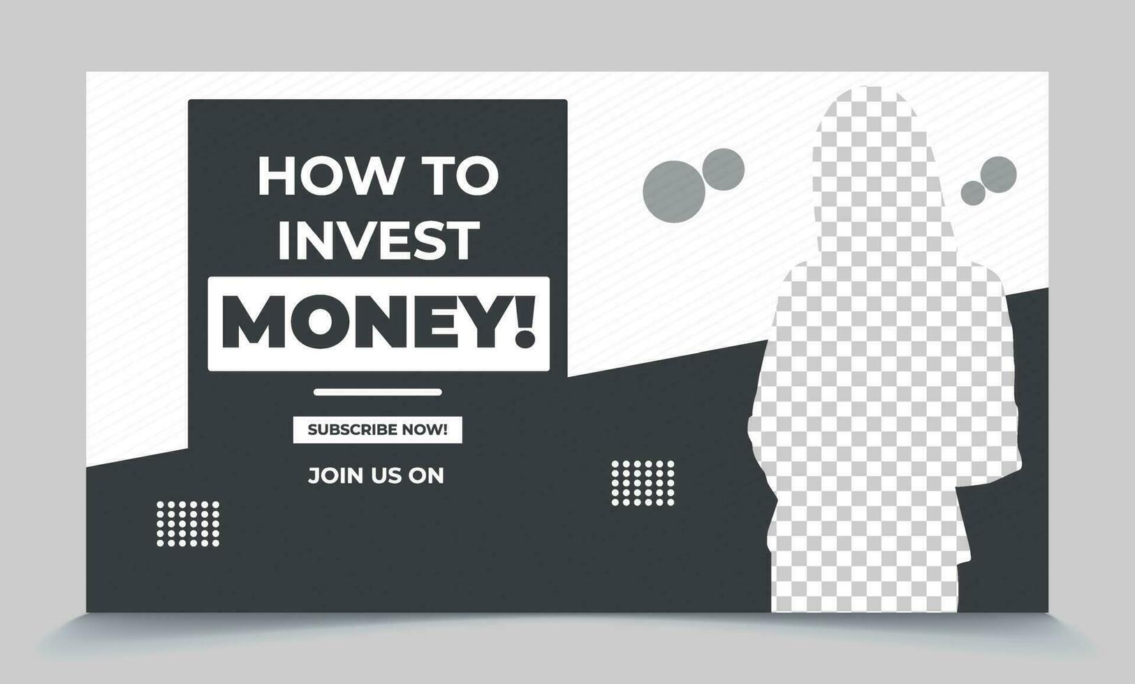 How to invest money in promotional video thumbnail post-ready file vector eps