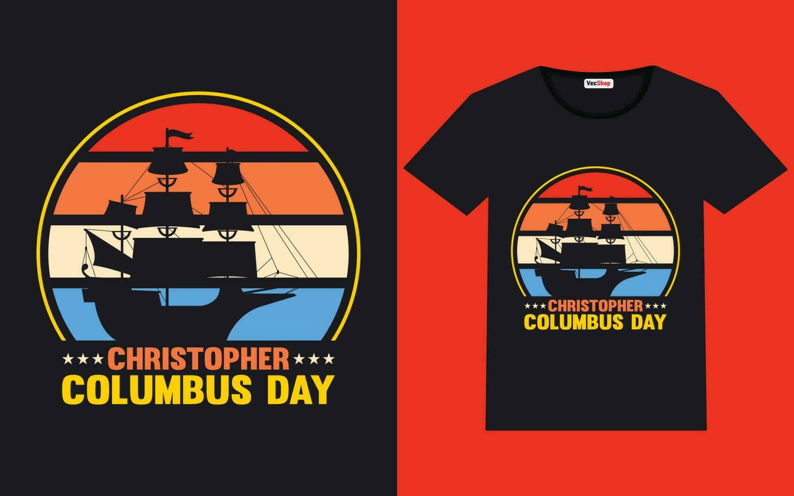 Trendy columbus day typography and graphic t shirt design vector