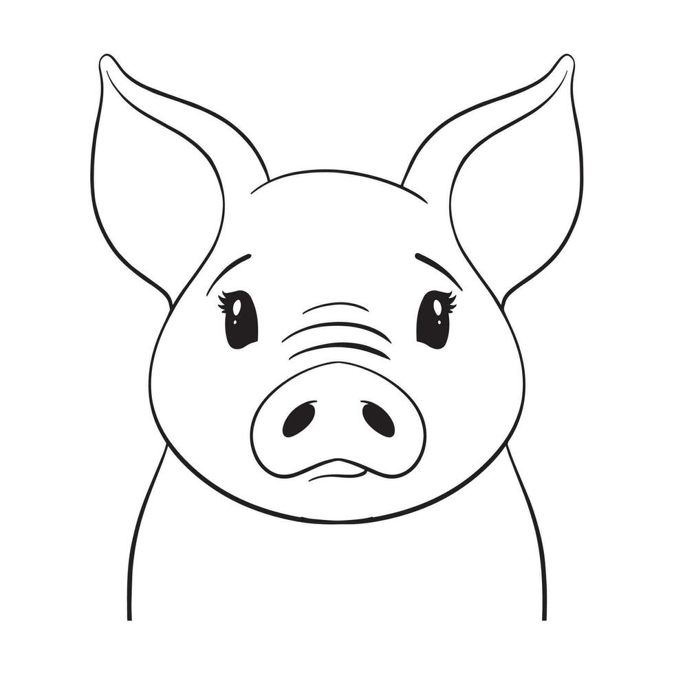 cerdo svg archivo, cerdo cortar archivo, lindo cerdo SVG, cerdo cara SVG, cerdo vector, cerdo Imágenes Prediseñadas, cerdo lineart, granja animal SVG, animales svg archivo vector