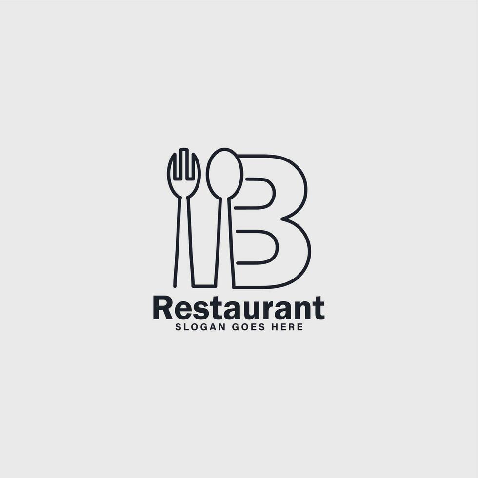 restaurante logo minimalista, carta si logo con cuchara y tenedor símbolo vector