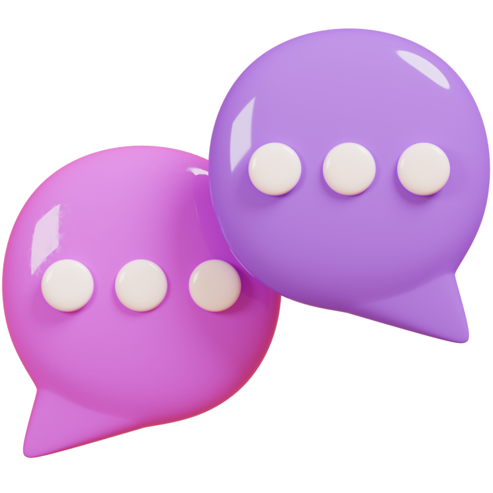 Chat Speech Bubble Communication.Comment Social media online concept.3D render Illustration. png