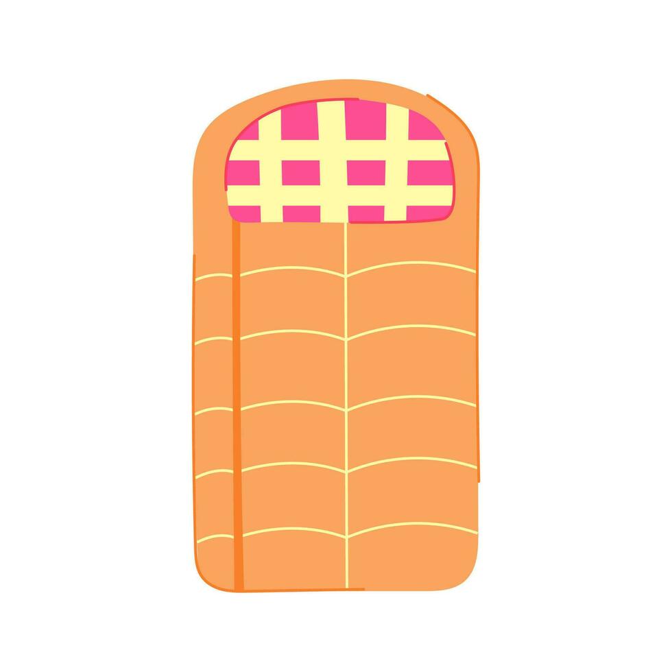 hiking sleeping bag cartoon vector illustration