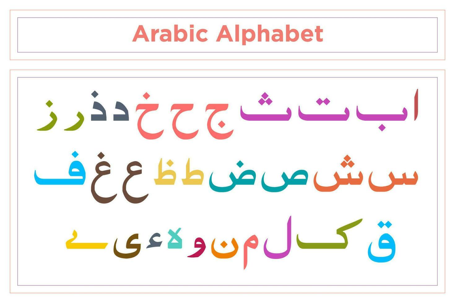 Arabic Alphabet Calligraphy Fonts Style vector