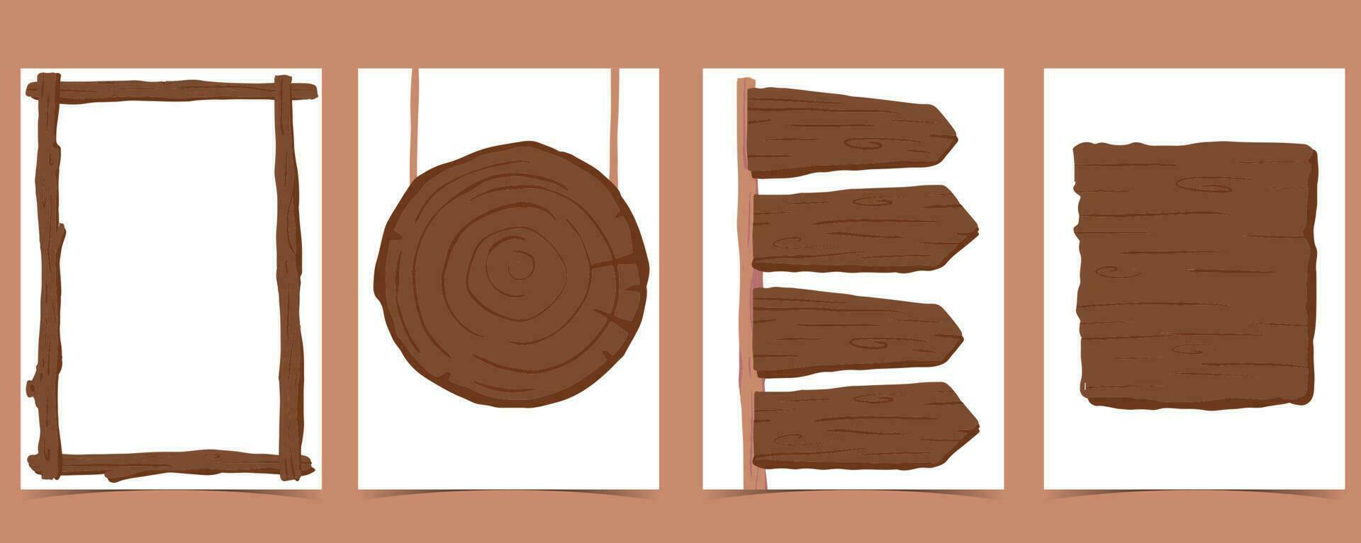 madera marco colección de safari antecedentes set.editable vector ilustración para cumpleaños invitación,postal y pegatina