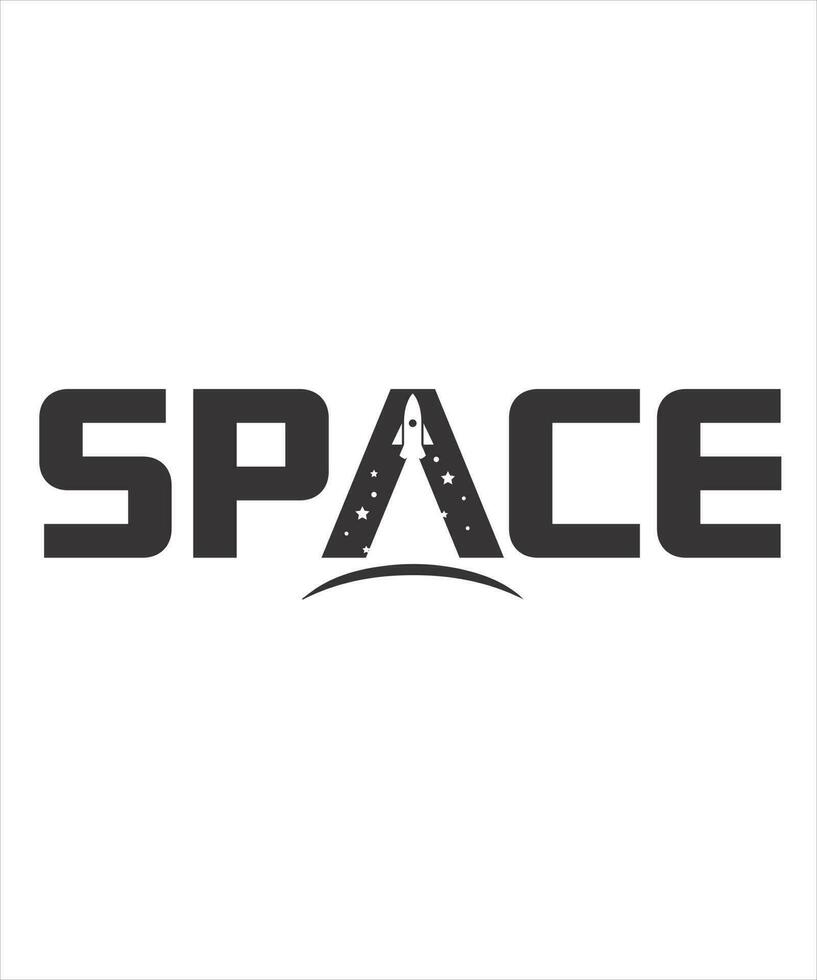 Space logo vector illustration tshirt design