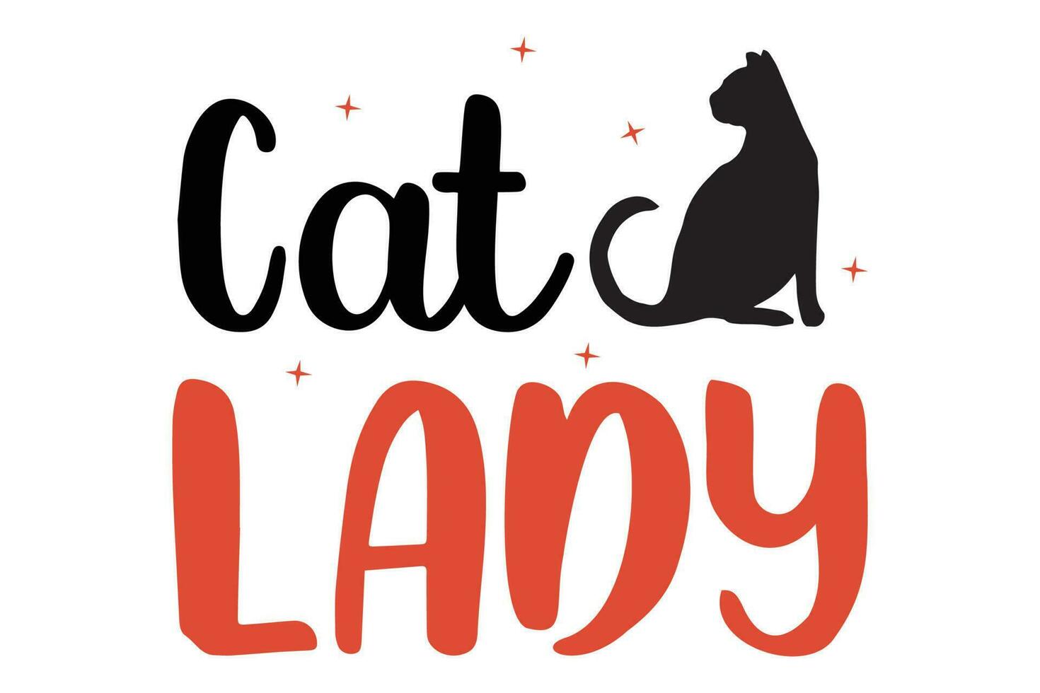 Cat lady t shirt design vector