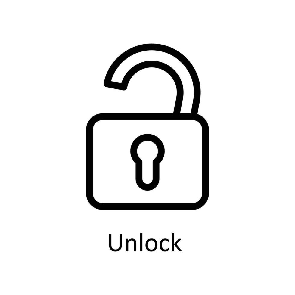Unlock  Vector  Outline Icons. Simple stock illustration stock
