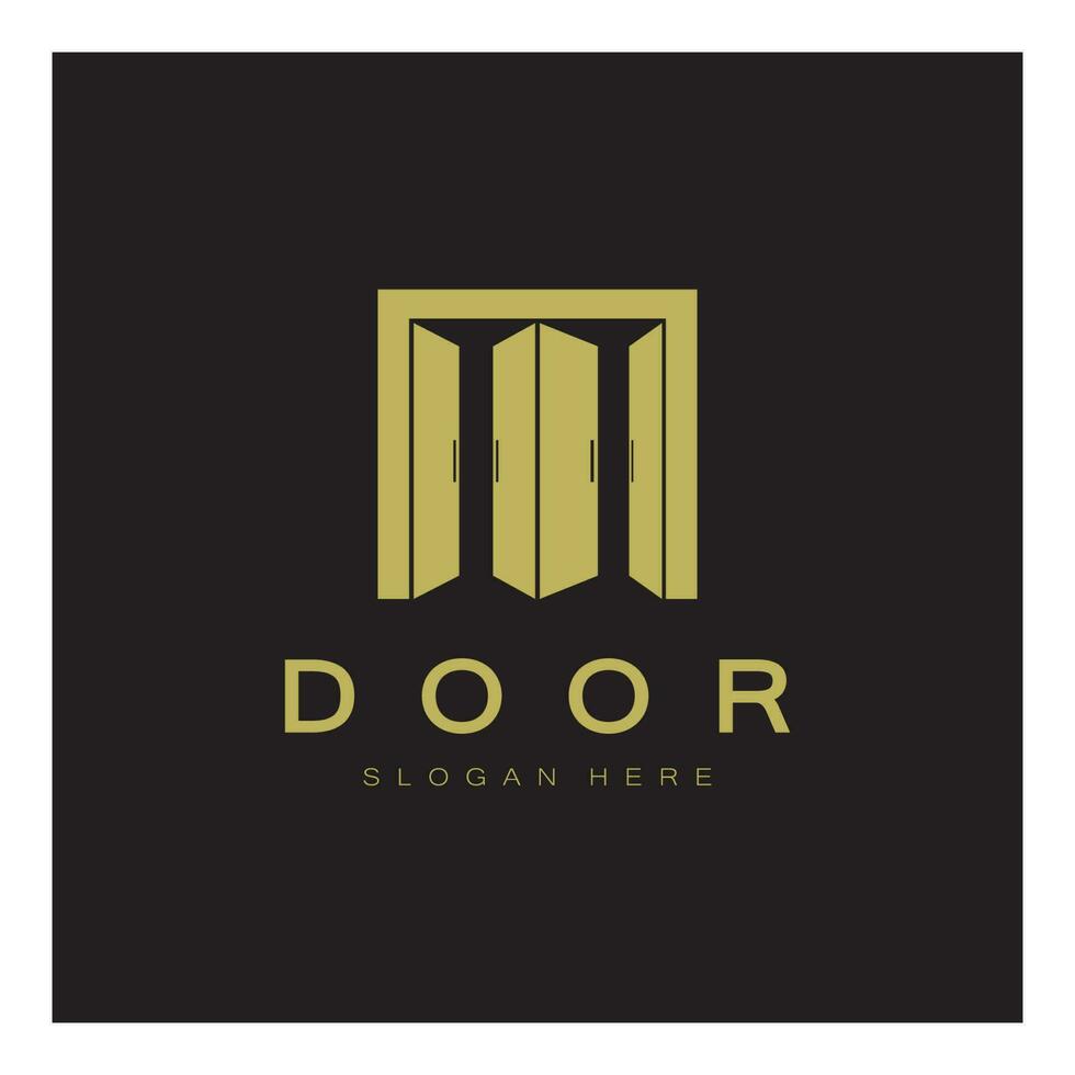 simple open door abstract logo, with geometric shapes,For building construction,contractors, business property and construction companies,vector. vector