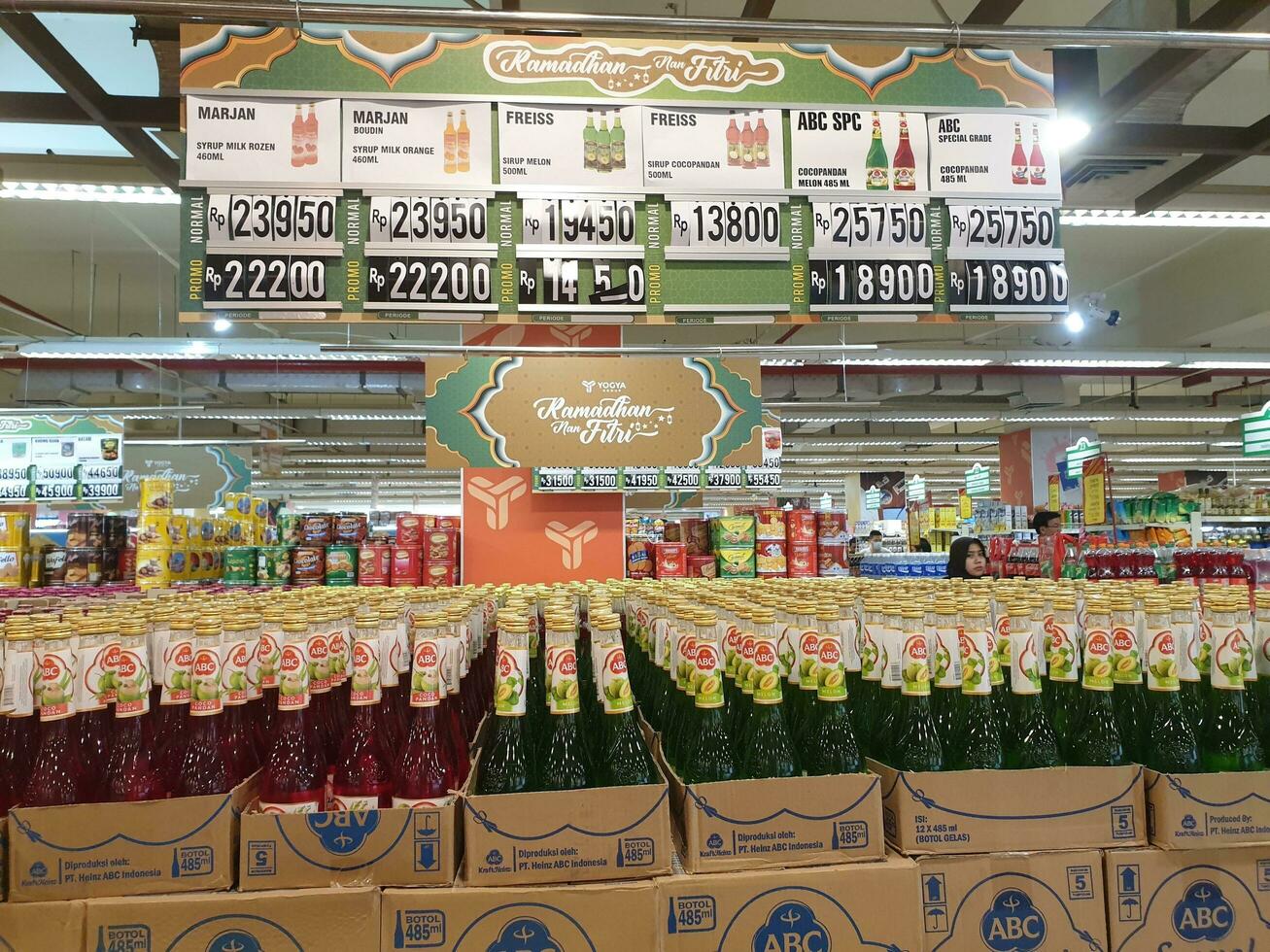 Tegal, March, 2023.Fruit-flavored syrup at the mall in preparation for the month of Ramadan. photo