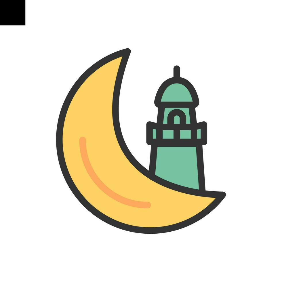 moon crescen mosque vector islamic icon for your design