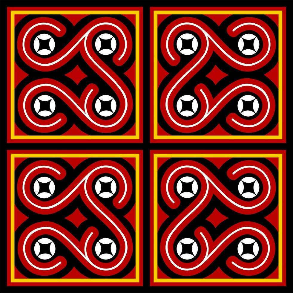 Ethnic pattern from Toraja, Indonesia. Traditionally appliedon wood carving at Toraja's house named Tongkonan. Geometric seamless pattern. vector