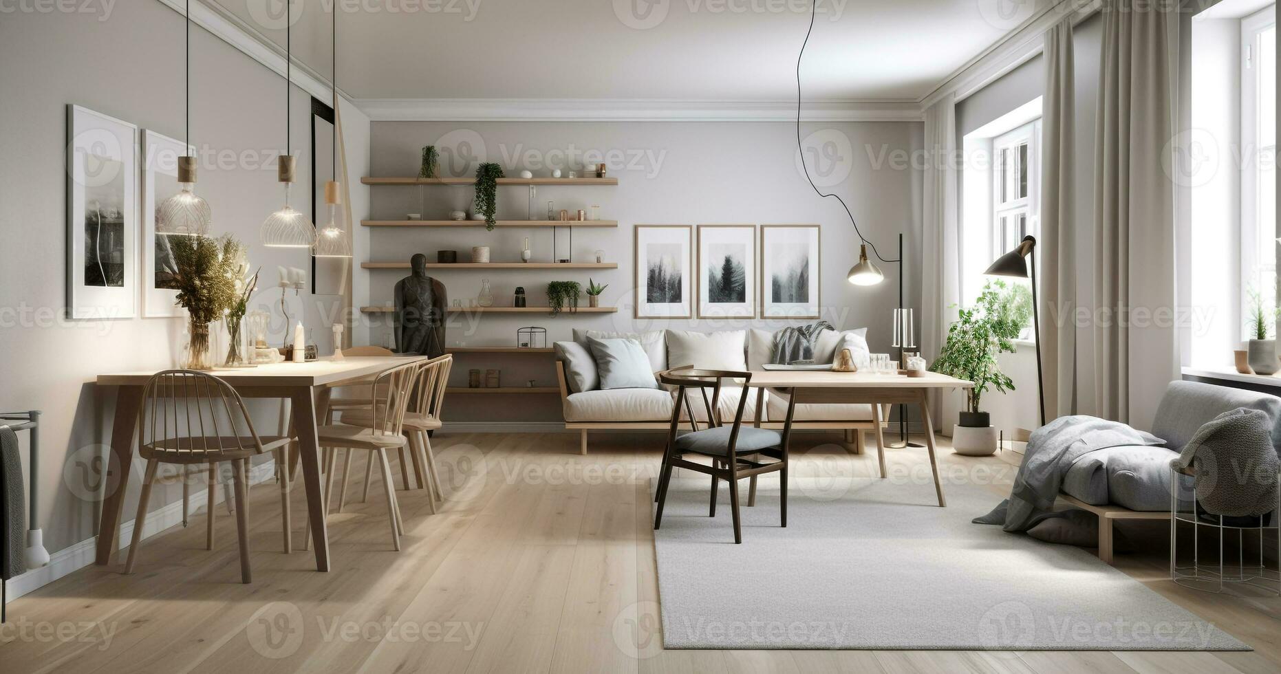 modern living room decoration furnitureAI photo