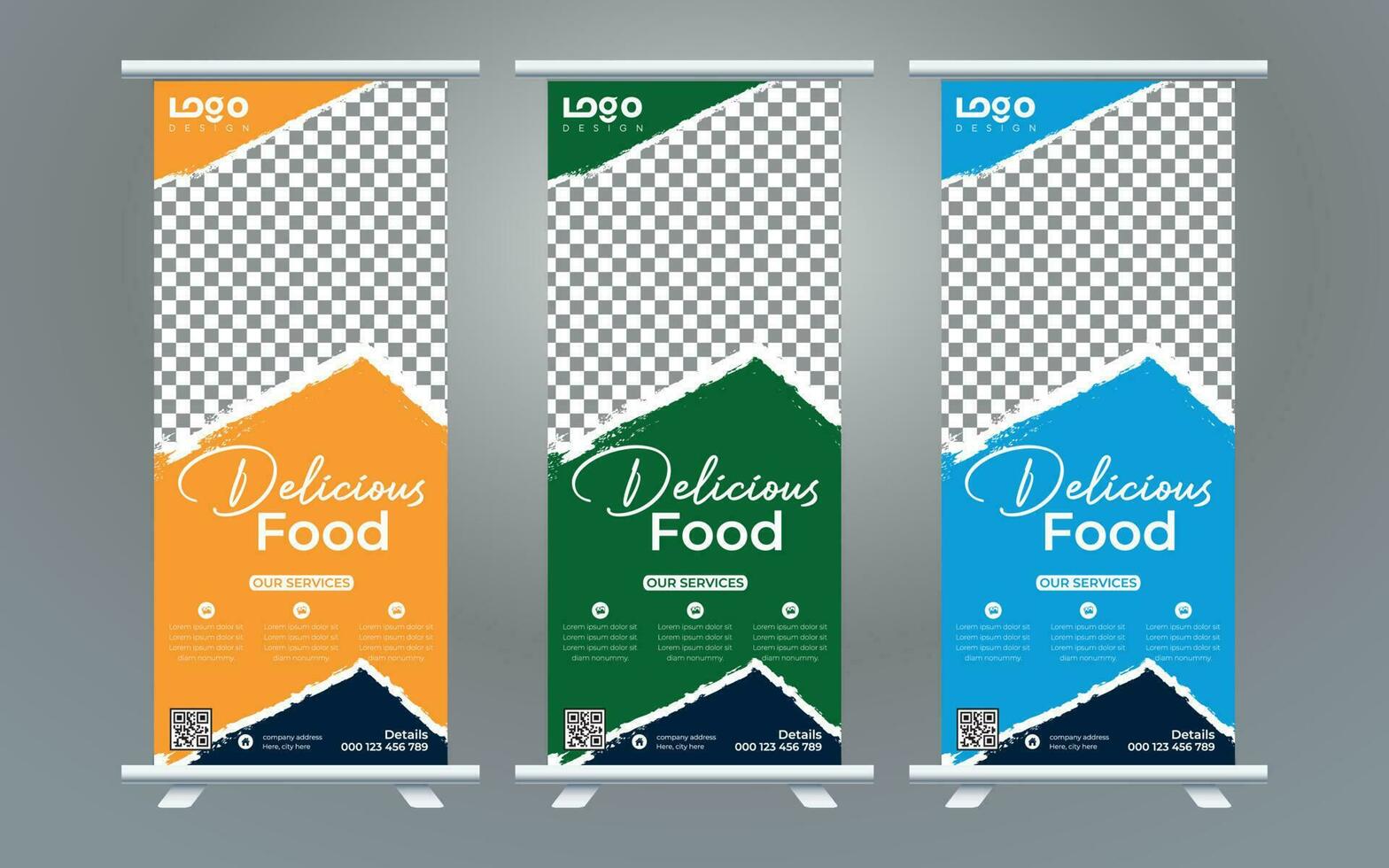 Roll up banner business design on background.Brochure template layout,cover design,annual report,leaflet,presentation background,display,flag-banner,layout in rectangle vinyl with Vector Illustration.