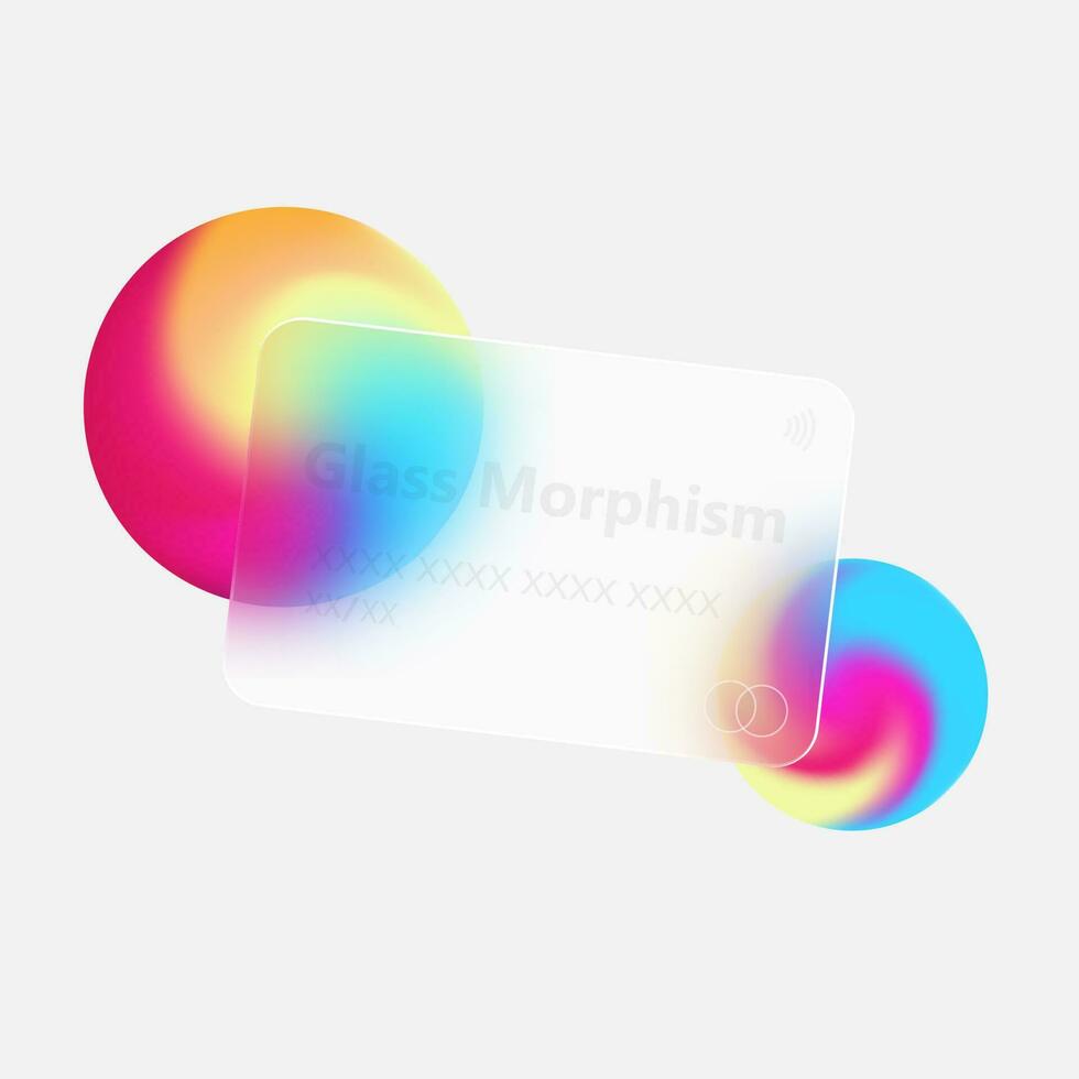 illustration with the effect of frosted glass. new trend.glassmorphism.vector image vector