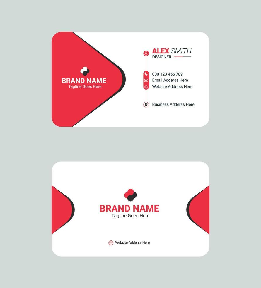creative business card template red black colors. latest modern business card design Free Vector