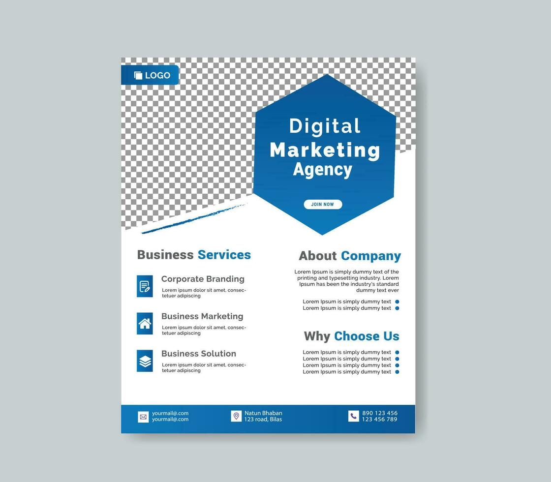 Digital marketing agency flyer template,flyer design,marketing flyer,professional flyer vector