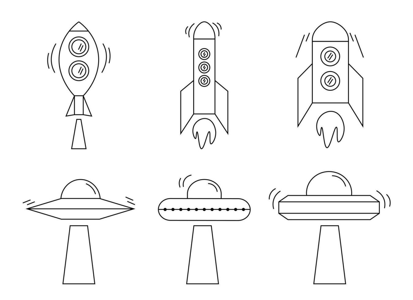 space rocket design illustration isolated on transparent background vector