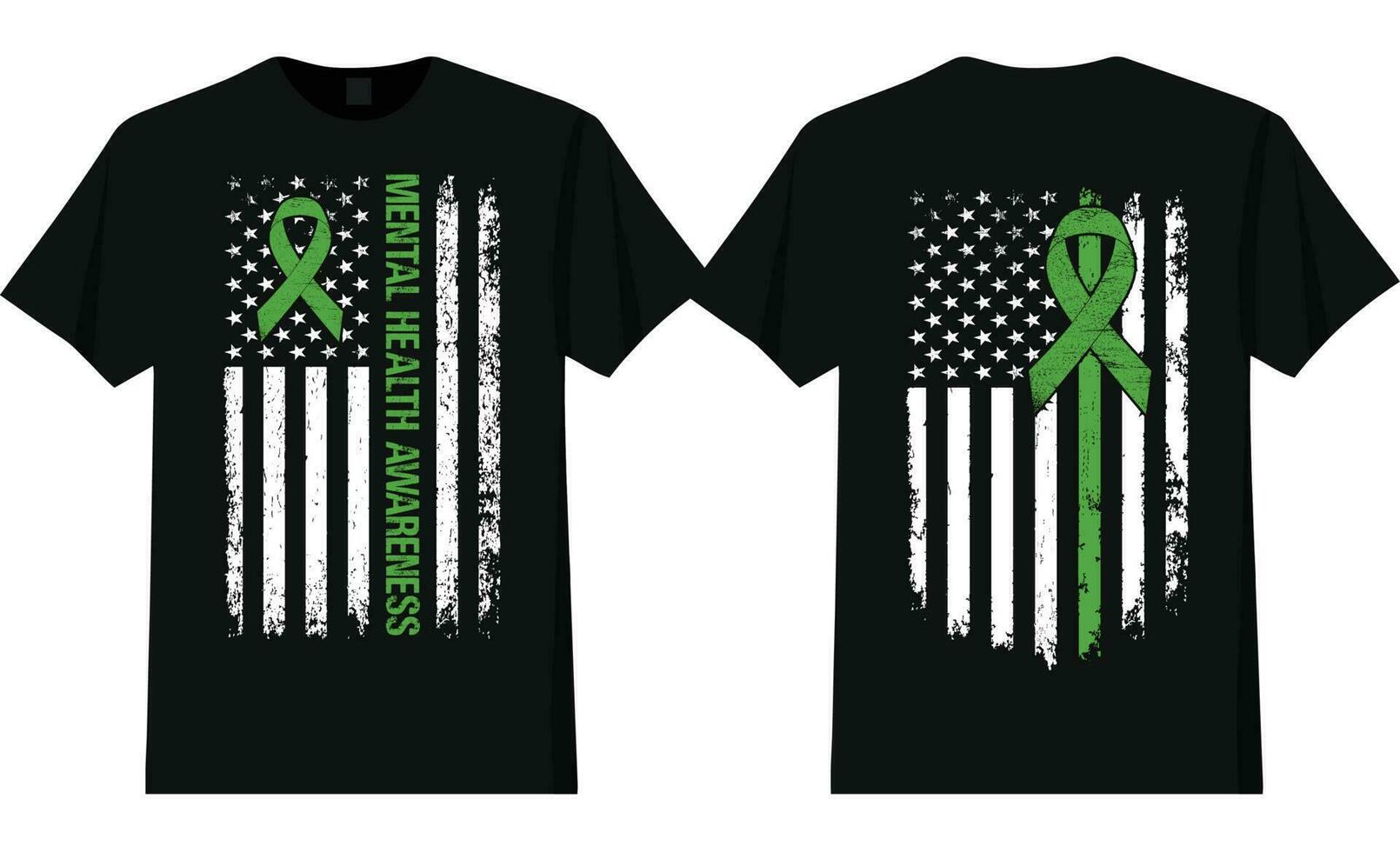 Mental Health Awareness With American Flag Design vector
